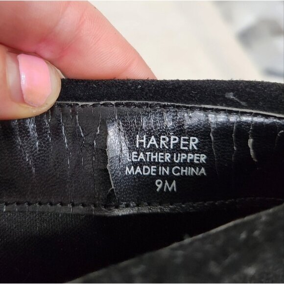 Tahari "Harper" Black Suede Leather Heeled Calf Height Boots Size 9 - Picture 10 of 11